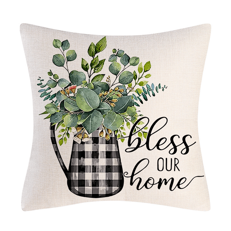 Home Sweet Home Eucalyptus Wreath Throw Pillow Covers Bless - Temu