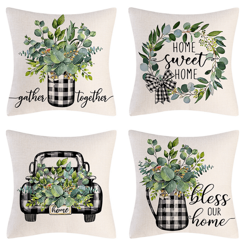 Pillow Covers Sage Green Wild Flower Plant Throw Pillows Case,seasonal  Floral Outdoor Decorative Square Linen Farmhouse Decor Cushion Covers For  Home Sofa Bed Couch(without Pillow Insert), - Temu