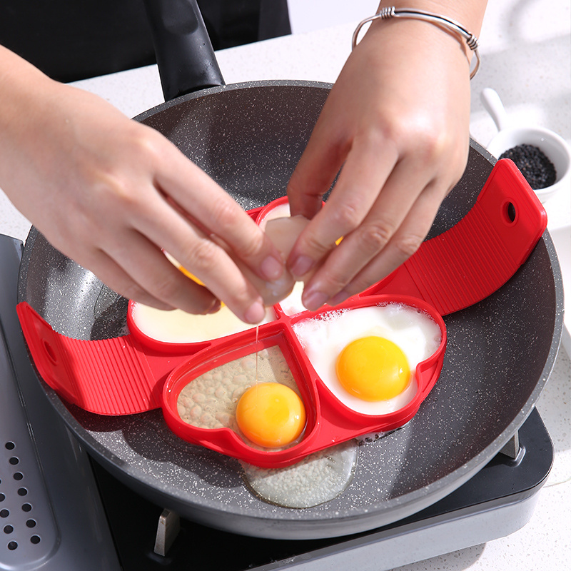 4 Holes DIY Pancake Ring Egg Mold Silicone Tools Nonstick Maker Bake Kids  Flip