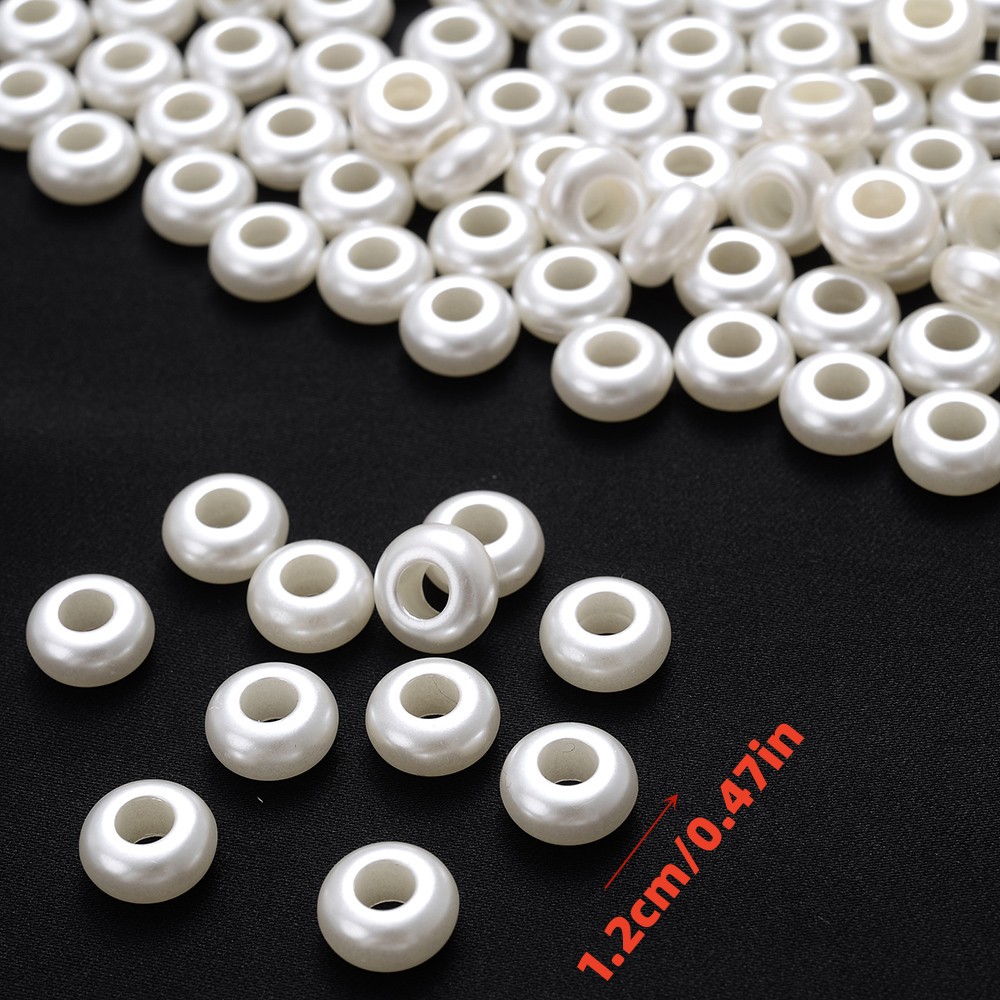 50-300PCS Flat Plastic Beads Lmitation Pearls For Clothing Bag