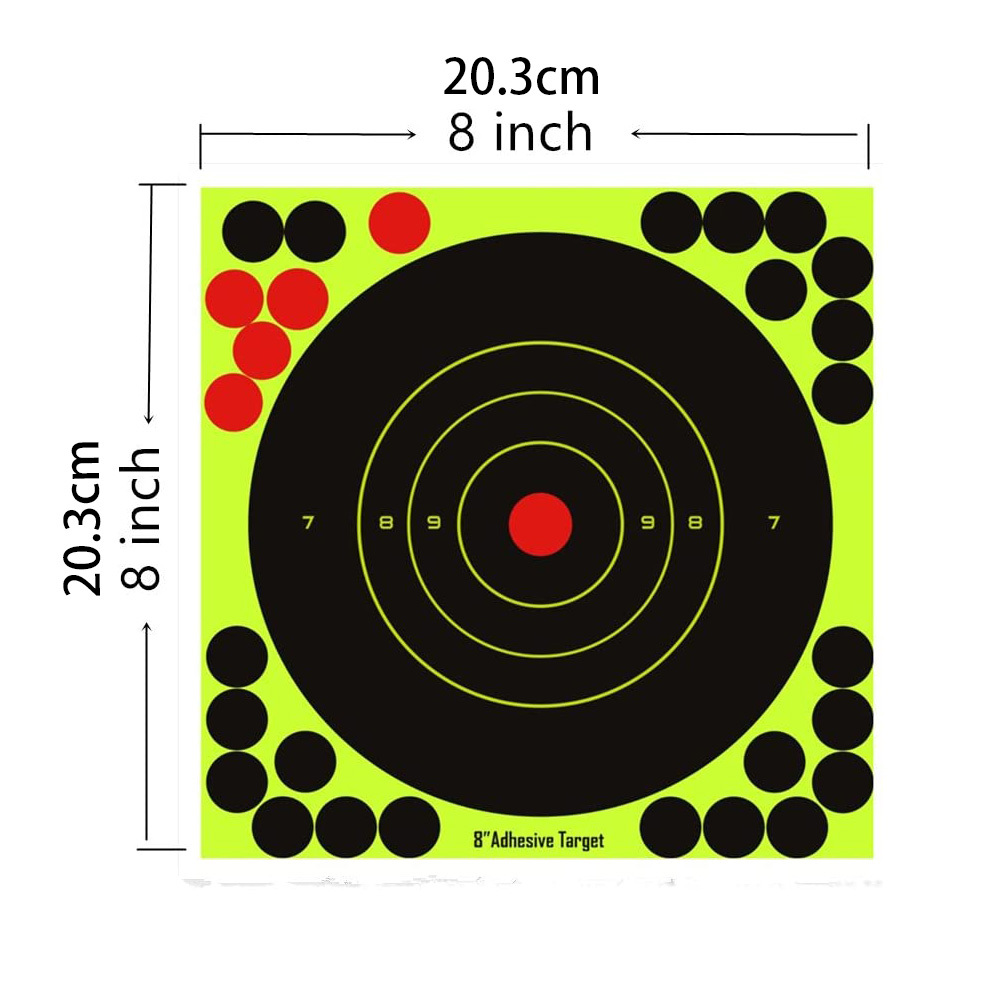 25pcs Shooting Targets With Reactive Self-Stick Splatter Paper - 8 Inches  For Shooting Practice, Tactical Gear, And Hunting