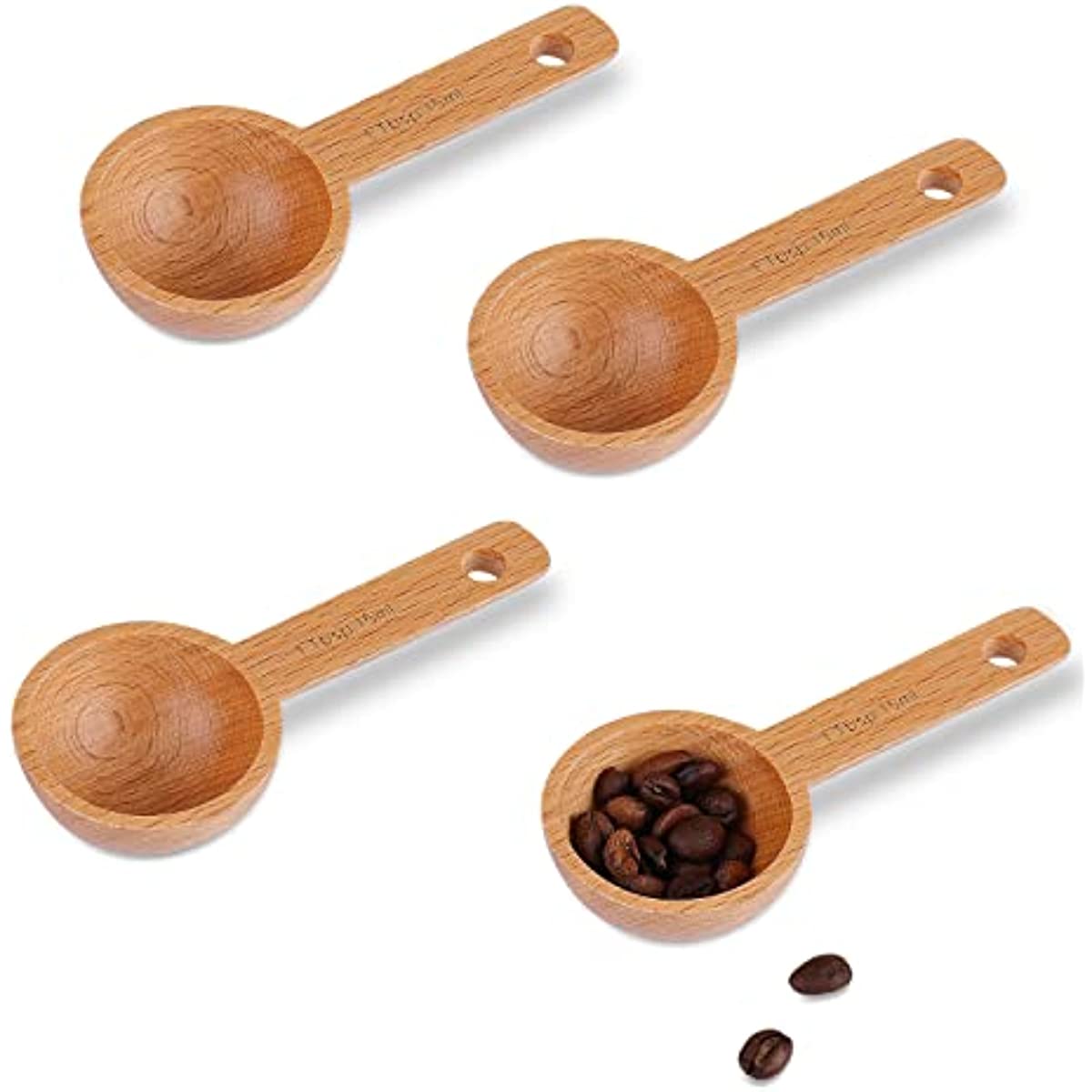 Walnut Coffee Scoop small One Teaspoon Size 