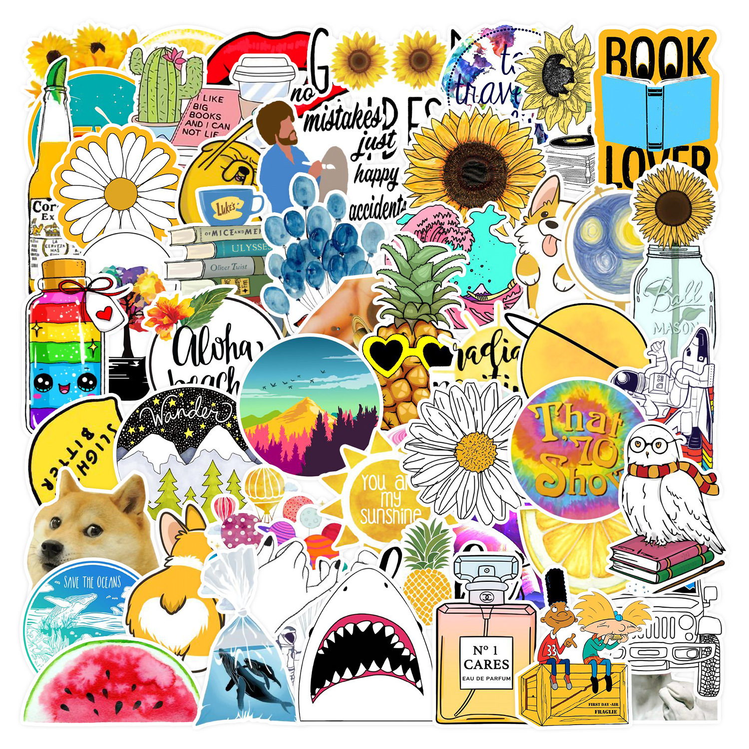 Summer Stickers 100 PCS Waterproof Vinyl Cute Beach Sticker for Kids Girls  Teens