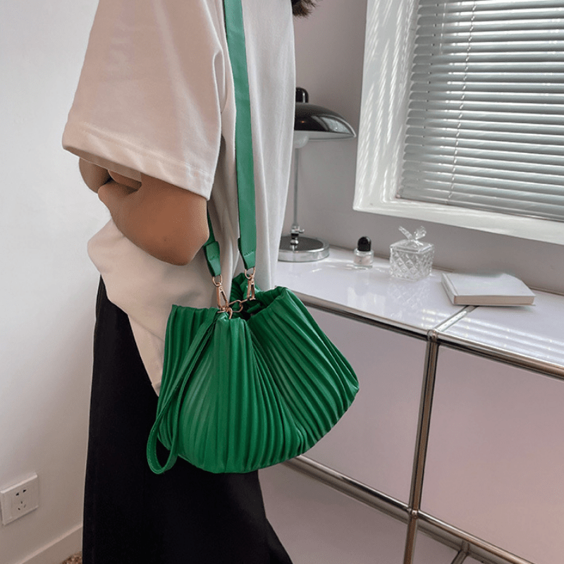 Lamb pleated sale bucket bag