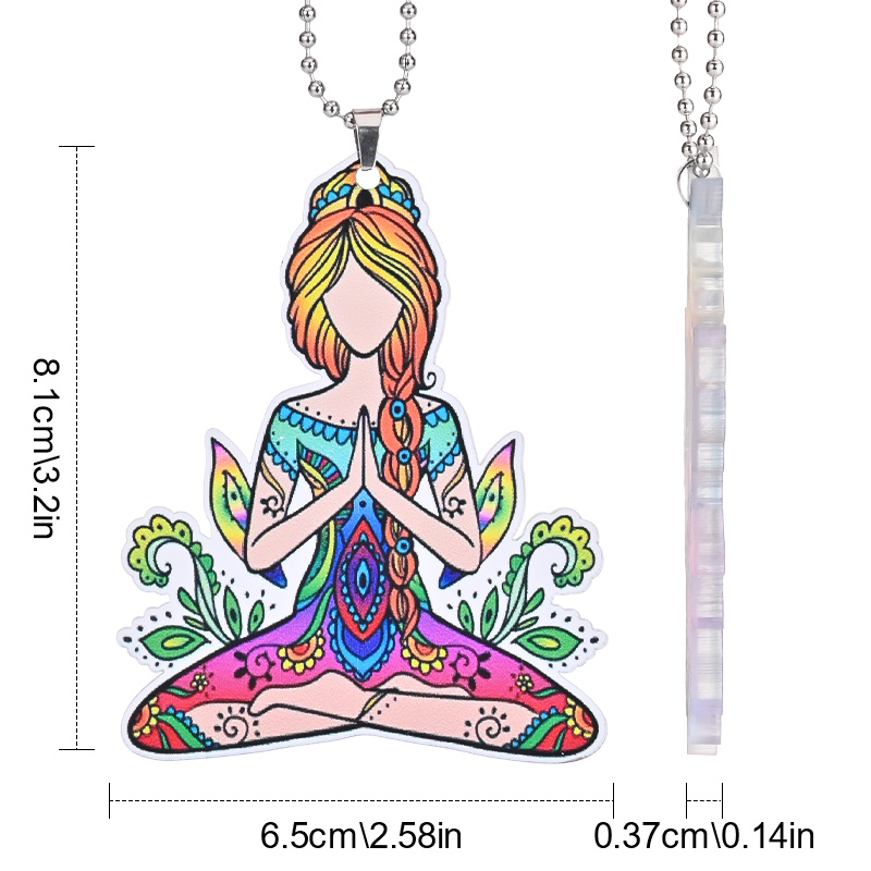 2 Pièces/ensemble Pendentif Fille De Méditation Accessoires - Temu