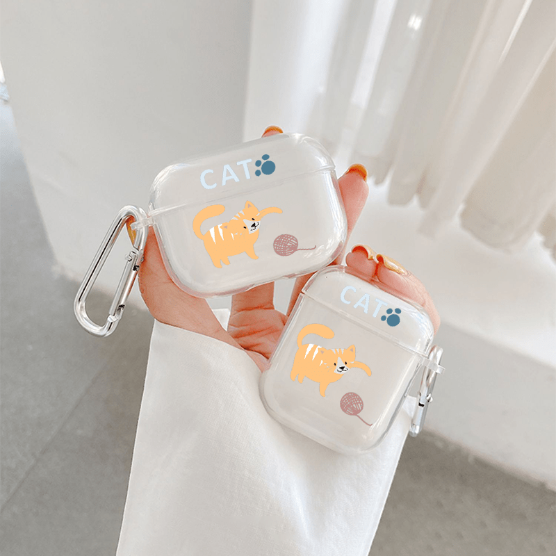 Cute Funny Cartoon Cat Transparent Earphone Case For 1 2 3 Pro Wireless  Headphone Cover For Air Pods 3 Covers Earpods Case - Temu Germany