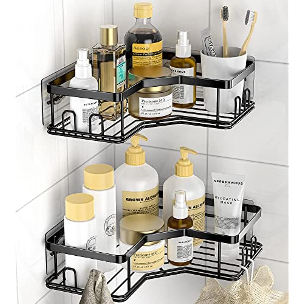 Corner Shower Caddy Adhesive Corner Shower Shelves Shampoo - Temu