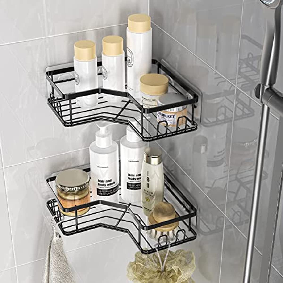 1pc Shower Caddy, Shower Organizer, Wall Mounted Adhesive Shower Storage  Rack For Kitchen And Bathroom, Bathroom Accessories , Bathroom Organizers &  S