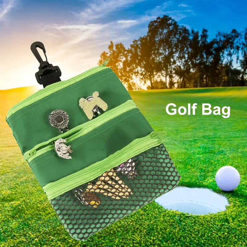 Convenient Golf Ball Bag Holder Zipper Mesh Storage Perfect - Temu