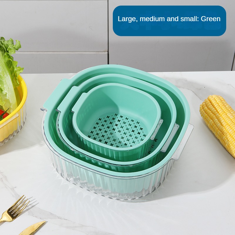 Double Layer Vegetable Washing & Draining Basket (small) For