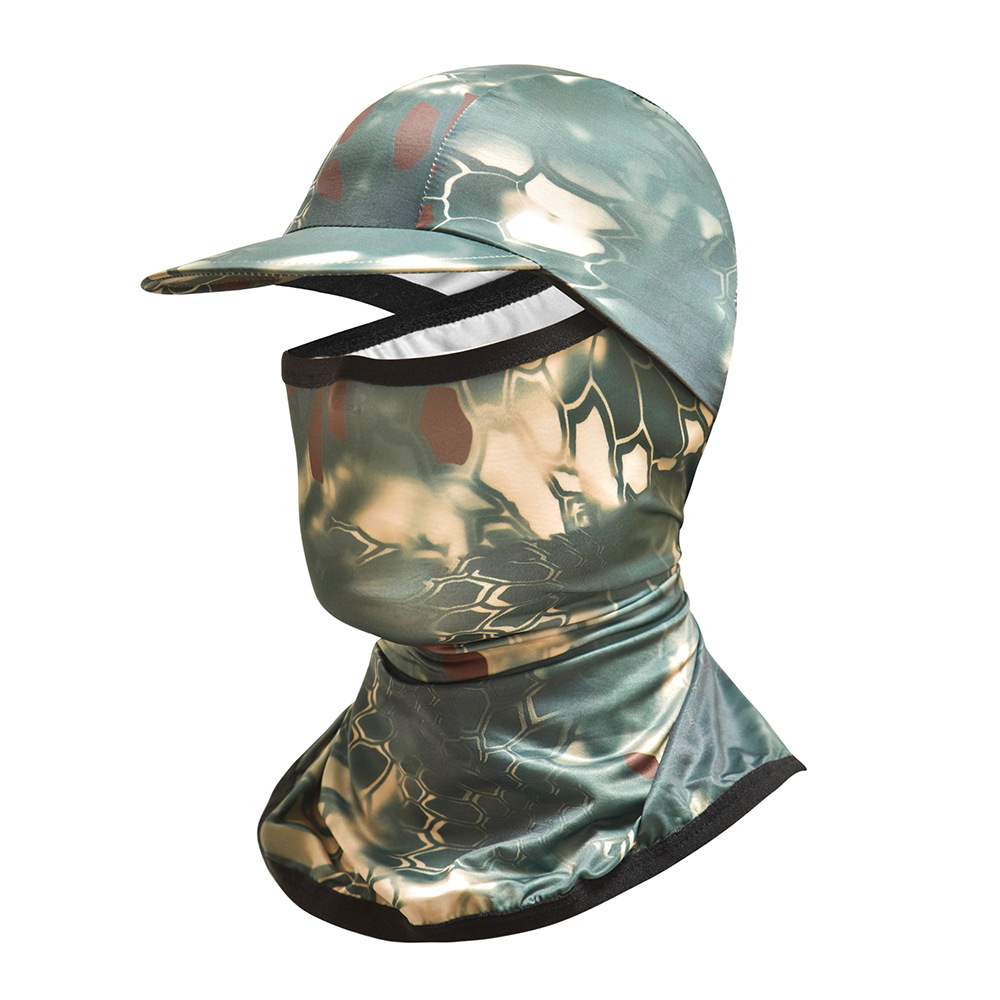 Summer Outdoor Sports Ice Silk Head Cover Face Mask With Brim Camouflage  Cycling Fishing Sunscreen Mask Men - Automotive - Temu