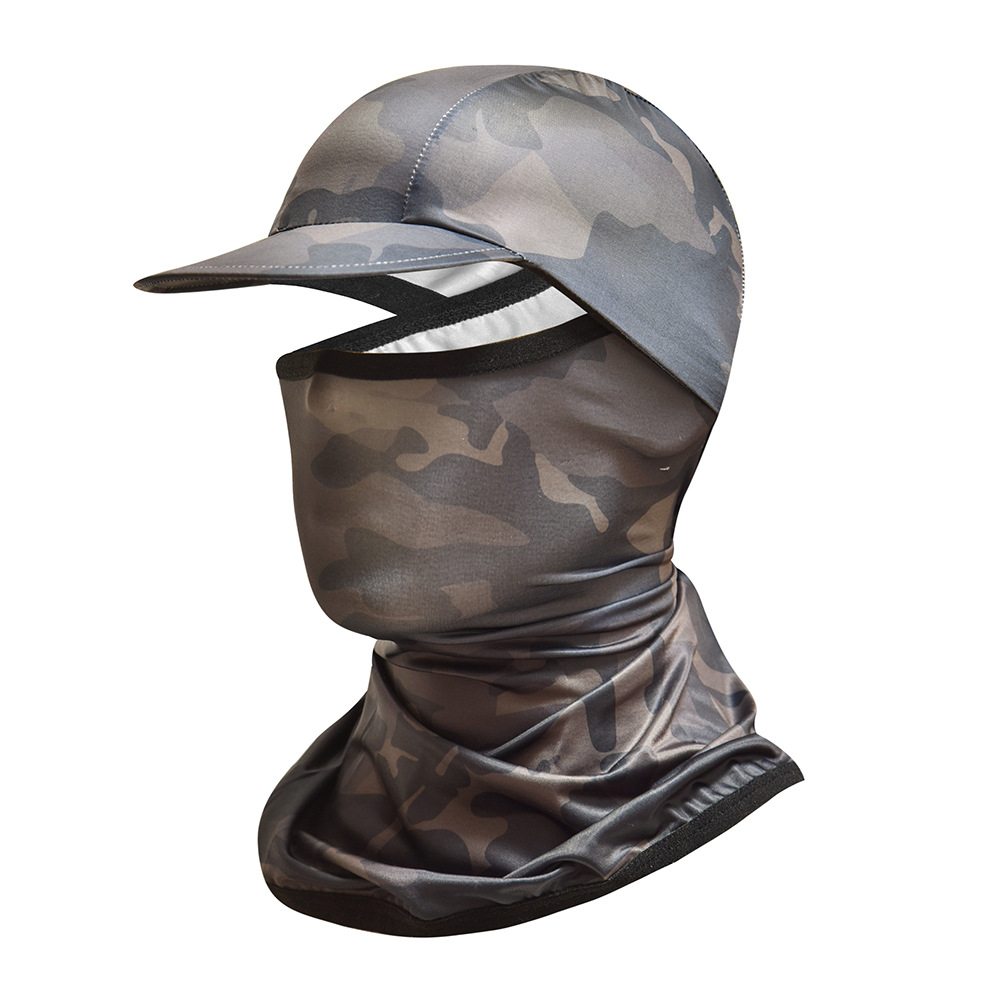 Summer Outdoor Sports Ice Silk Head Cover Face Mask With Brim Camouflage  Cycling Fishing Sunscreen Mask Men - Automotive - Temu
