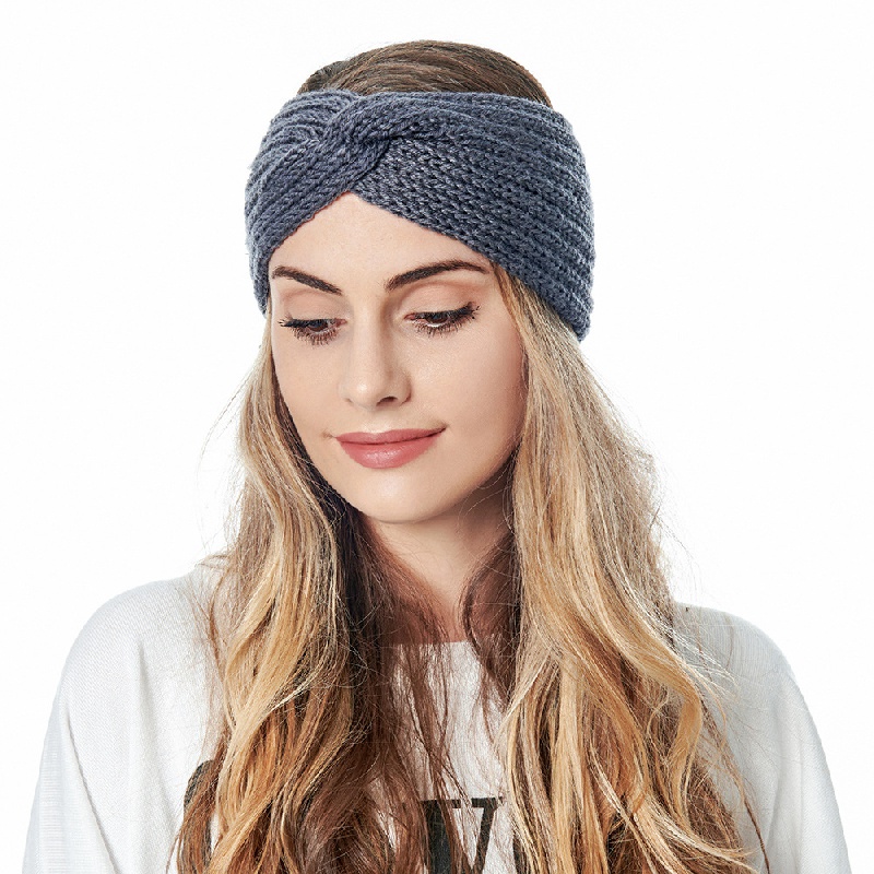 Knitted Headband Coldproof Warm Elastic Cross Knot Hairband