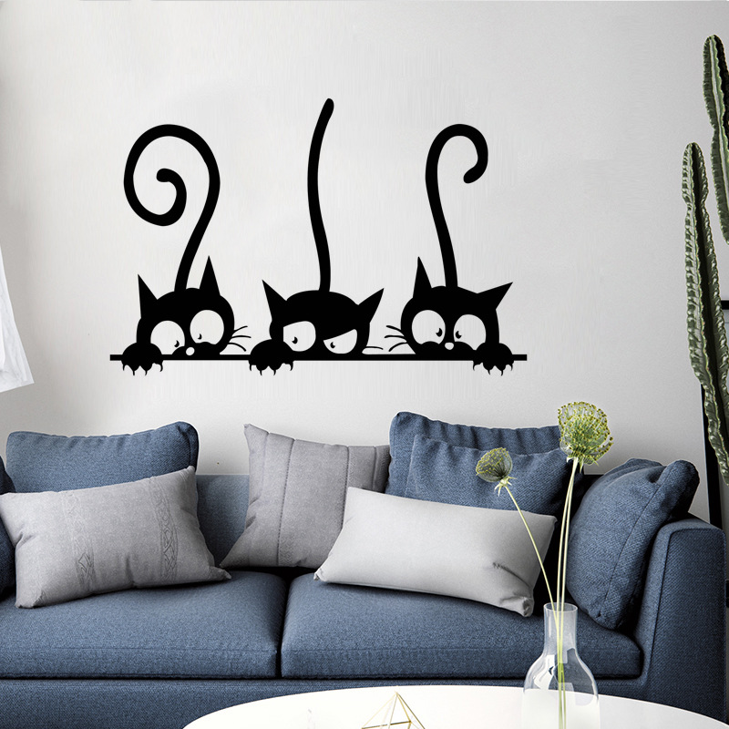 Dekorativ Lichtschalter Schwarze Katze Wandaufkleber
