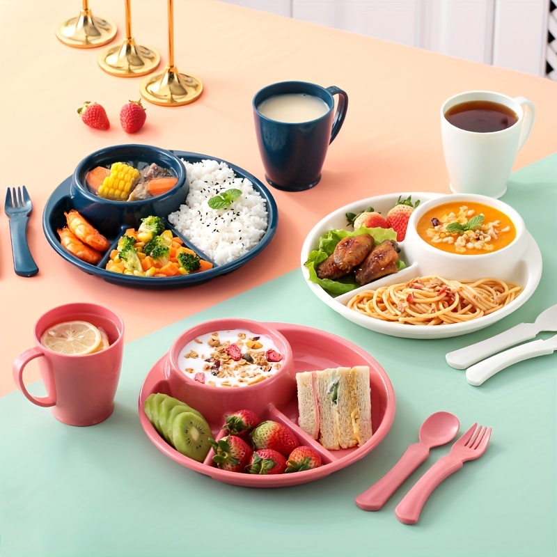 Assiette De Petit-déjeuner Séparée À Trois Grilles, Plats Pour Adultes,  Réduction Des Graisses, Assiettes À Dîner Grillagées Pour Étudiants, Pour  Restaurant - Temu France