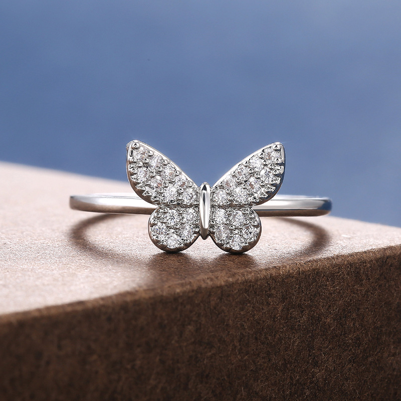 Classic Butterfly Ring For Men Zircon Micro Pave Creative Jewelry