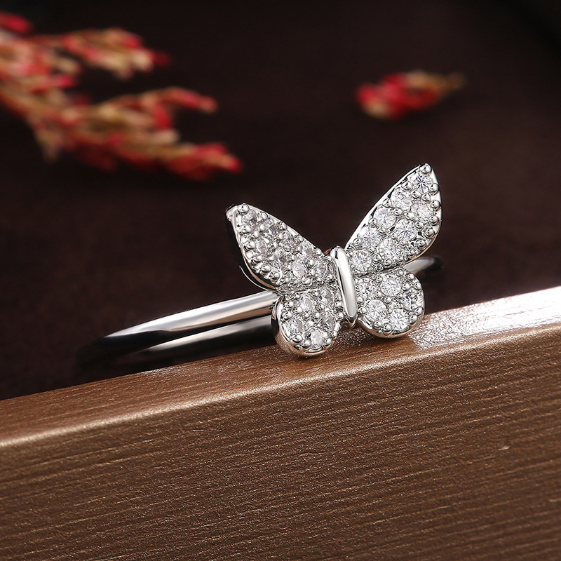 Classic Butterfly Ring For Men Zircon Micro Pave Creative Jewelry