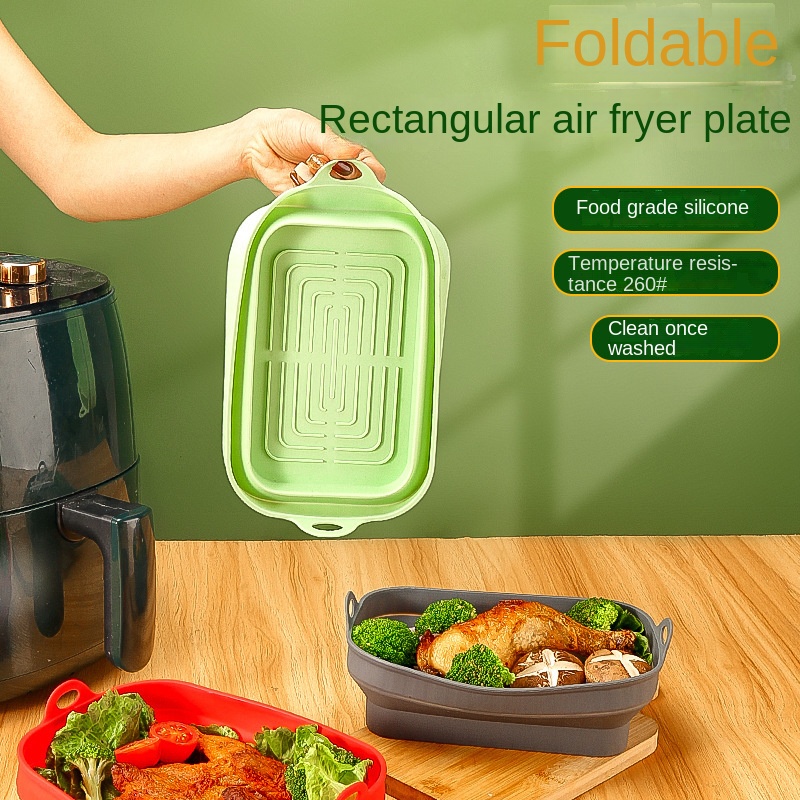 1pc Rectangle Silicone Air Fryer Liner And Baking Tray, Reusable