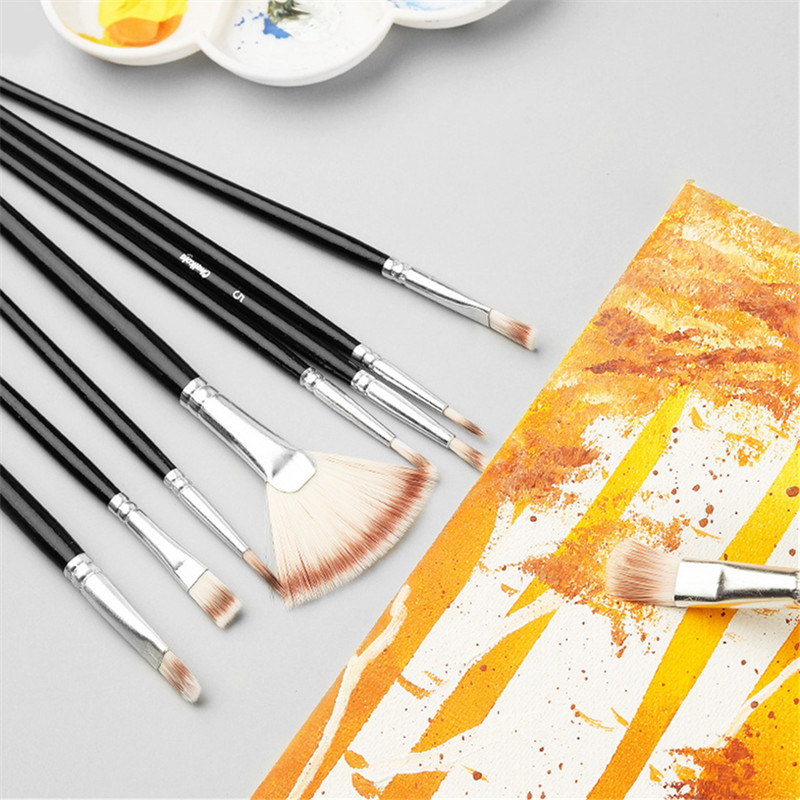 Oil Painting Acrylic Watercolor Gouache Nylon Brush Set For - Temu