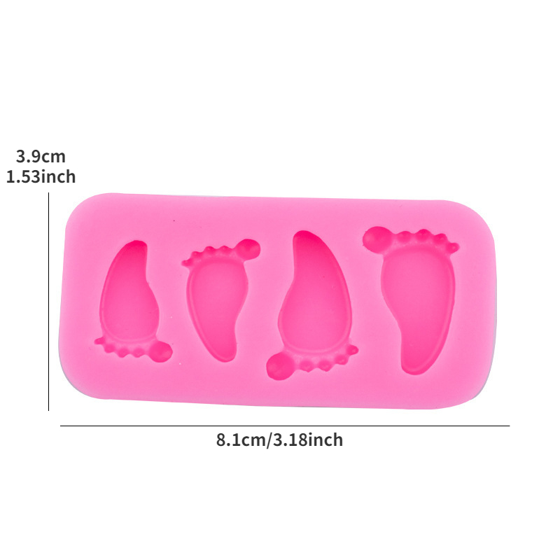 1pc Baby foot print Silicone Mold for DIY Fondant Molds baby