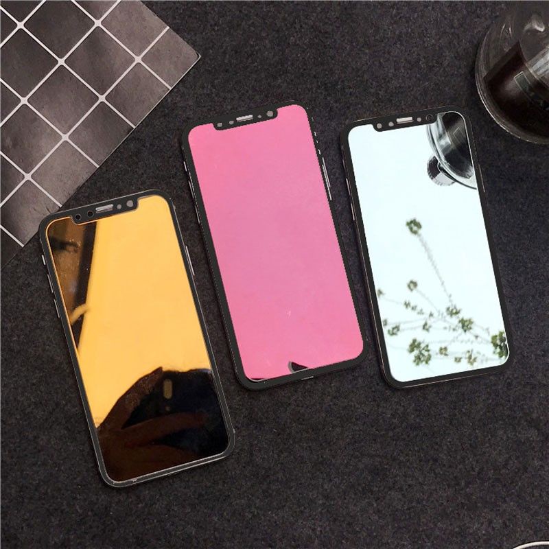 For iPhone 11 12 13 14 15 Pro Max Mirror Tempered Glass Film