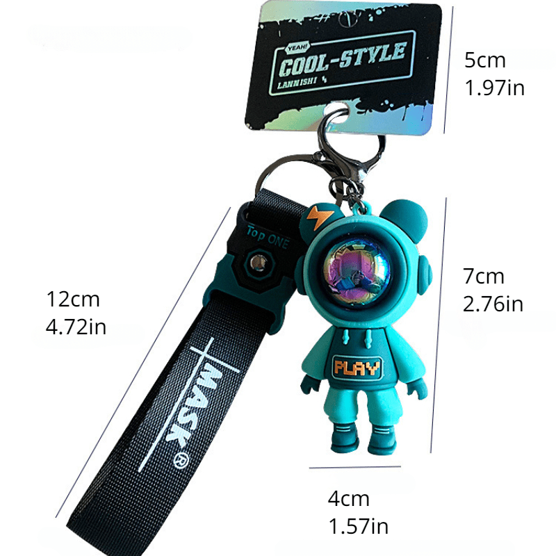 Cute Bear & Astronaut Charm Keychain - Add A Touch Of Fun To Your Bag Or  Car! - Temu