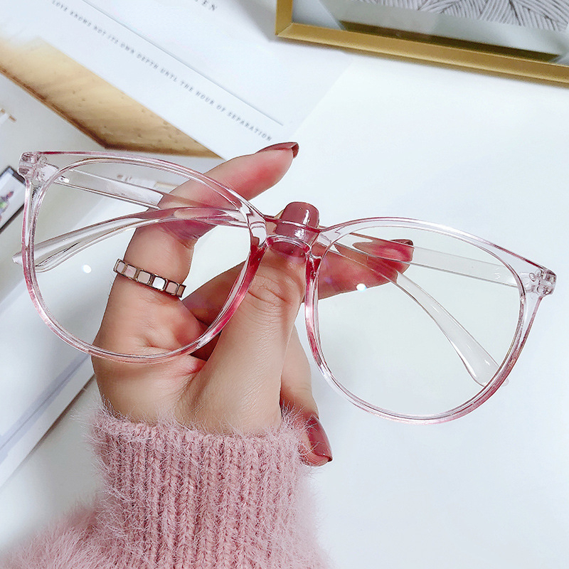 Round Eyewear Transparent Computer Glasses Frame Women Men