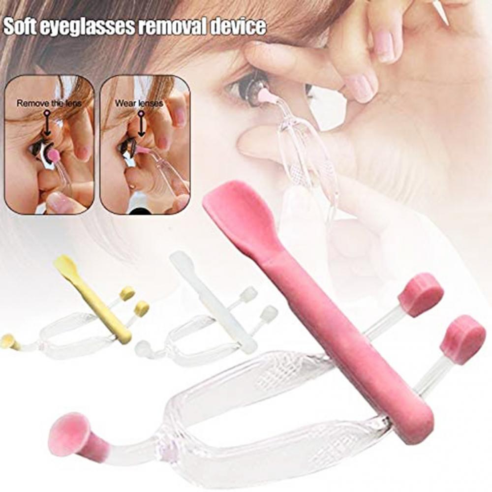 

1 Set Soft Contact Lens Insertion And Removal Tool Set, Contact Lens Handler Device Includes Tweezers And Soft Silicone Scoop, Contact Lenses Removers For Travel Home Use