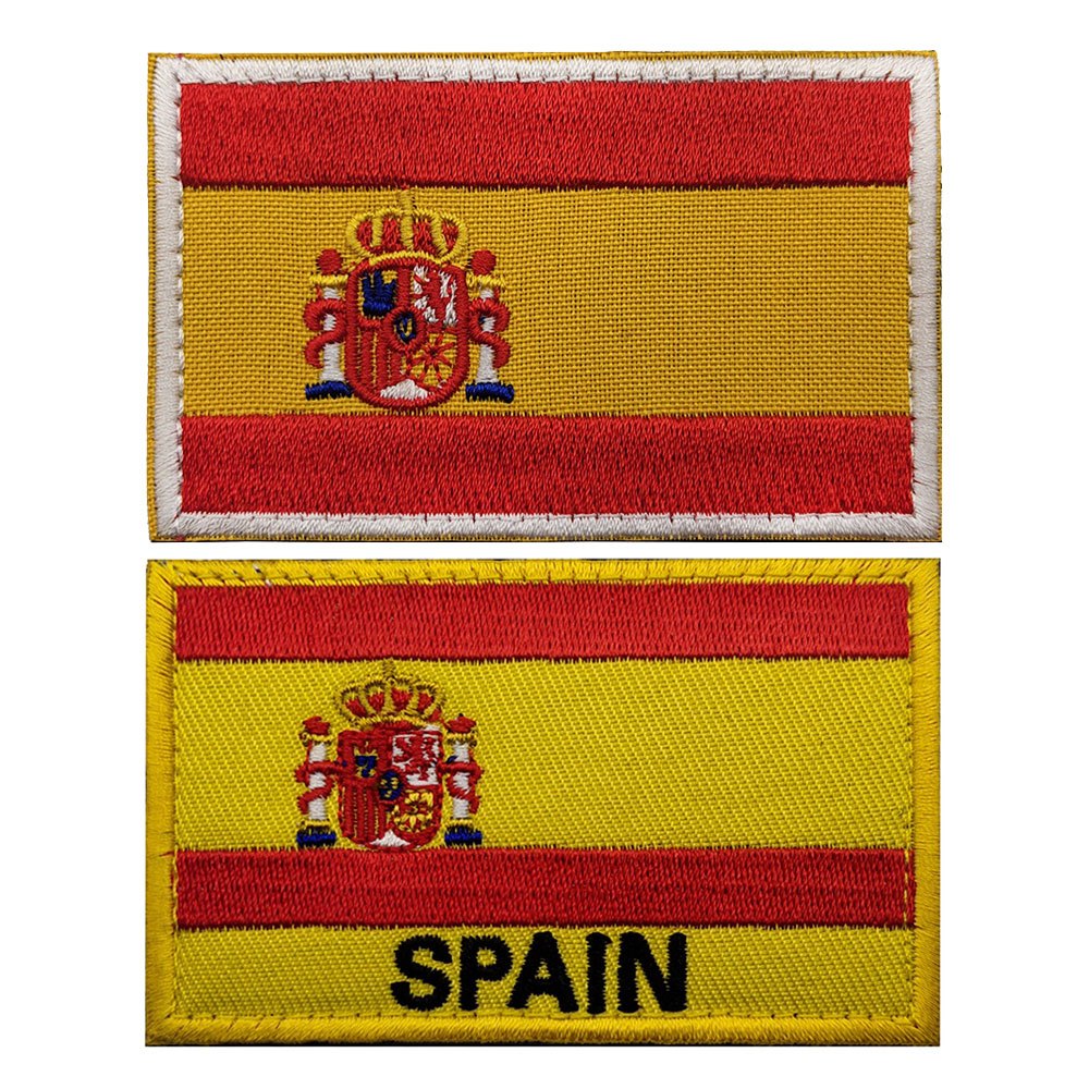 1 Uds. Parche De Bandera De España Bordado Parches Morales Tácticos  Militares Apliques Sujetador Gancho Y Bucle Emblema Para Gorra Chaqueta