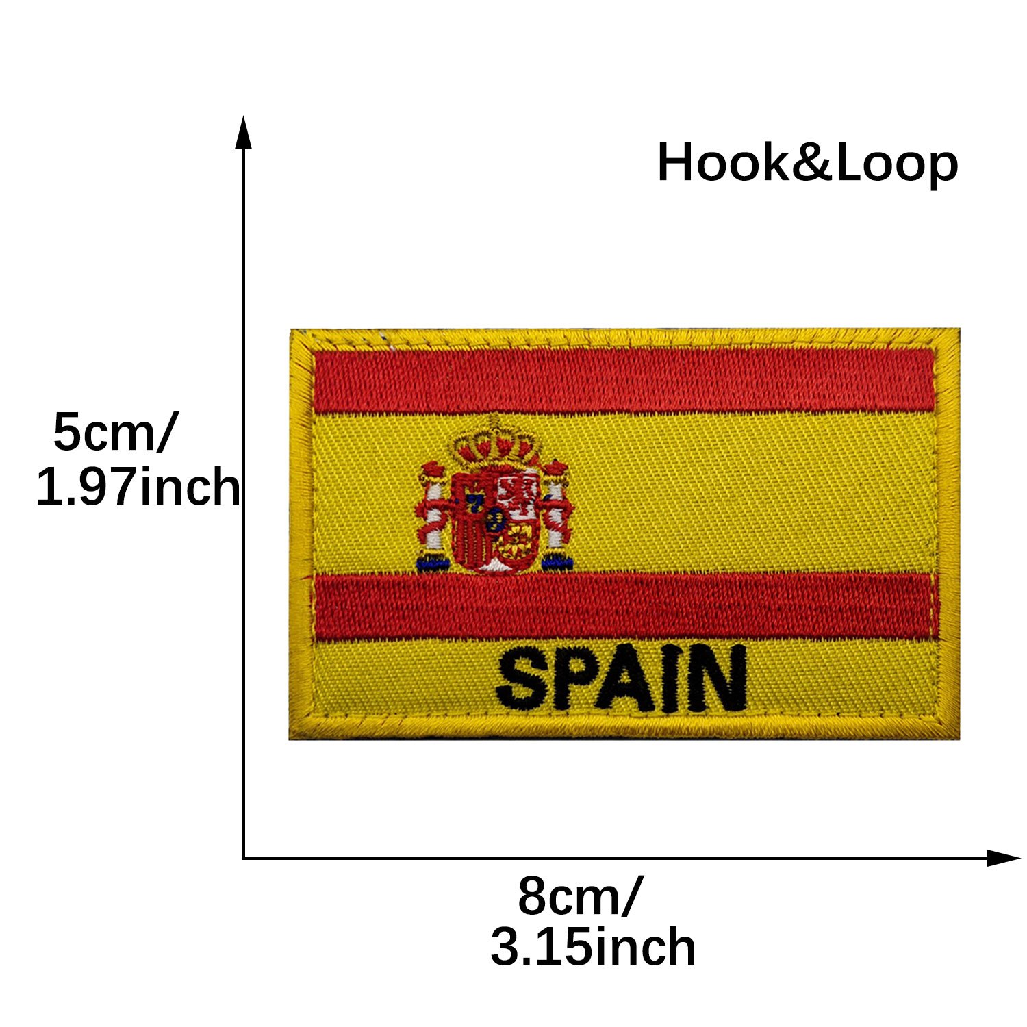 JAVD Paquete de 3 parches de bandera de España, parche bordado de bandera  táctica de España con, para sombreros, bolsas tácticas, chaquetas, parches