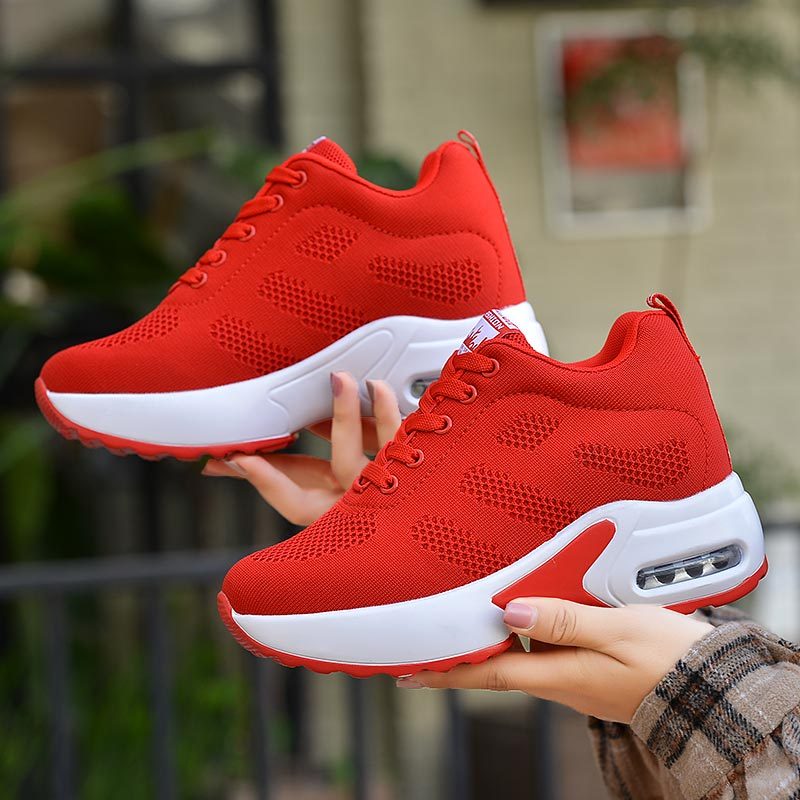 2023 Sneakers Women Casual Breathable Sports Shoes,Ladies Wedge Heel Air  Cushion Breathable Mesh Slip-On Walking Shoes,Women Outdoor Walking Shoes