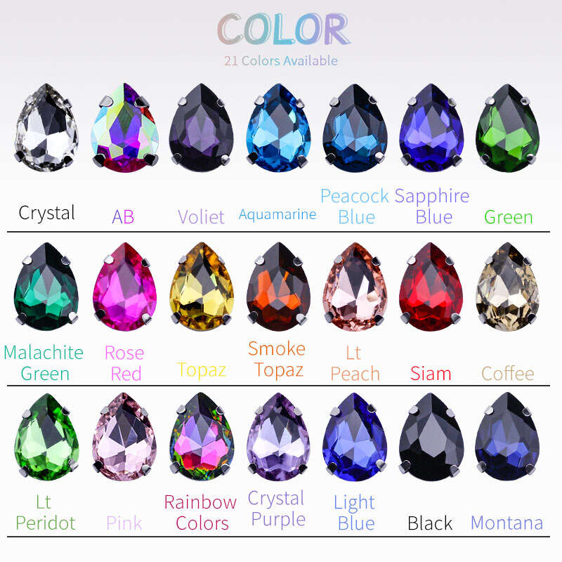 Lágrima de Cristal para Coser Color Transparente - Sapphire Strass sew-on 