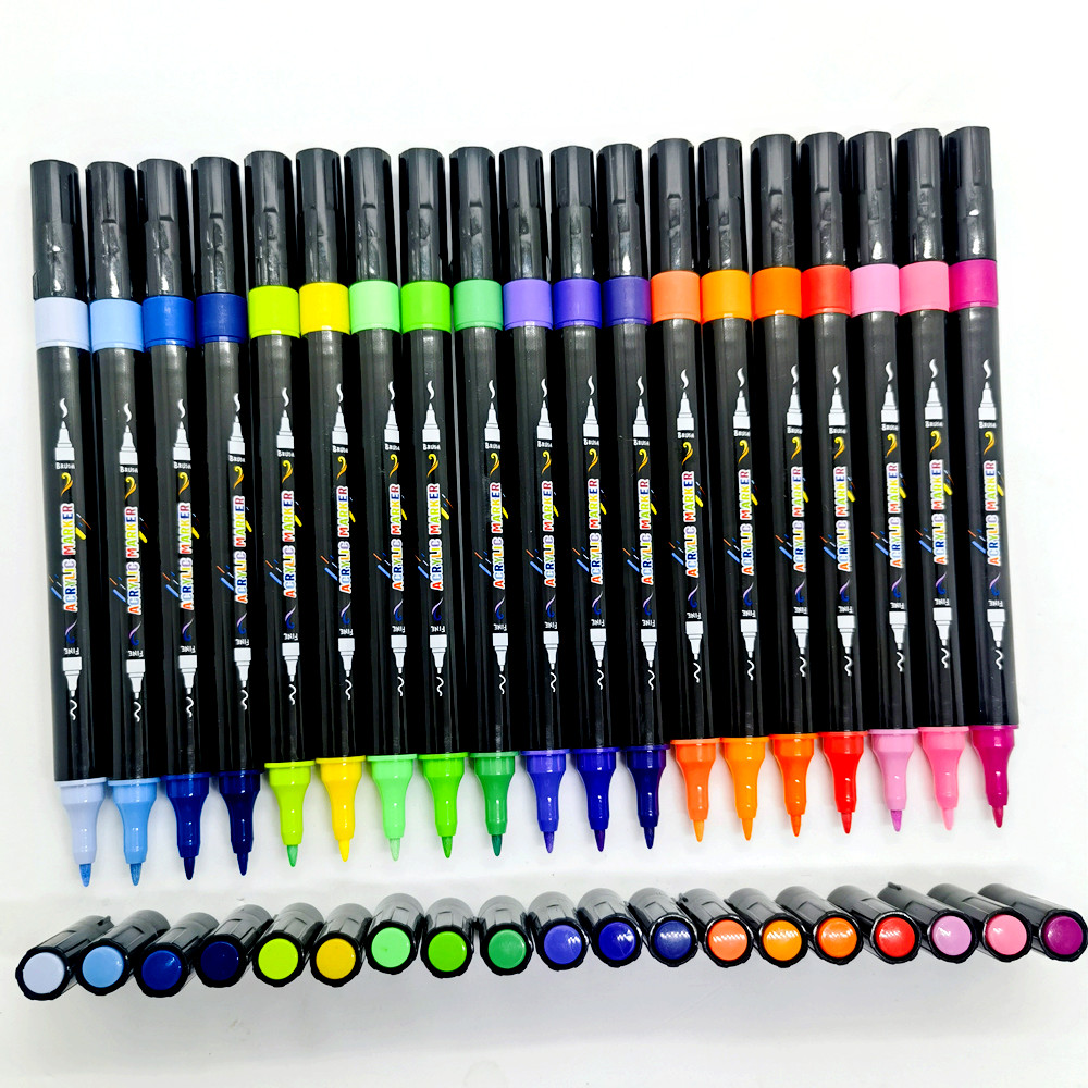36 Colors Paint Pens Paint Markers Dual Tip, Premium Acrylic Paint Markers  For Wood, Canvas, Stone, Rock Painting