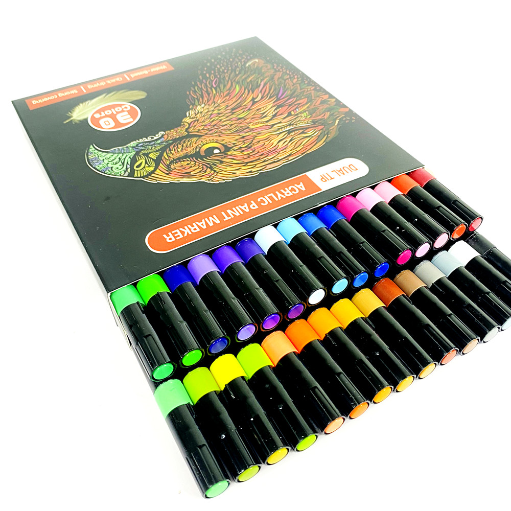 26 Colors Double Ended Acrylic Paint Markers Acrylic Paint - Temu