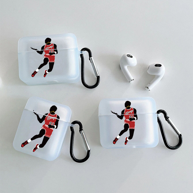 Black Basketball Graphic Pattern Headphone Clear Case For Airpods1