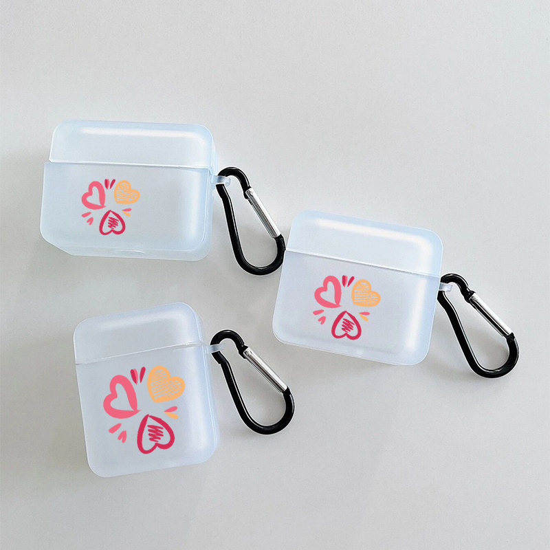 Heart Graphic Pattern Earphone Case Airpods1 Airpods2 - Temu