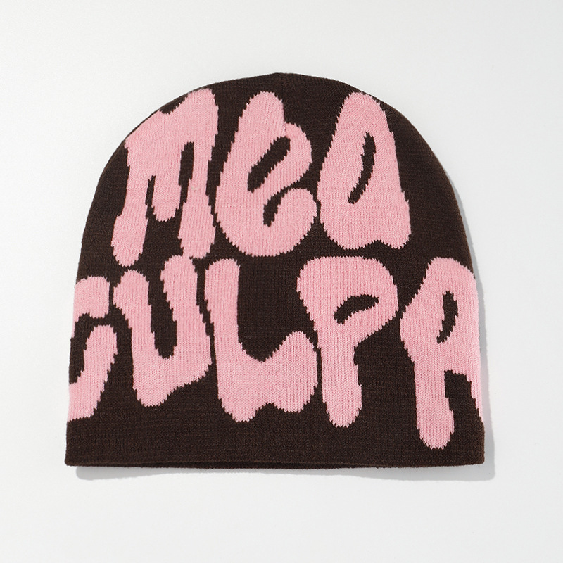 New 2023 Y2K Pink MEA CULPA Beanie Purple Beanies Soft Warm Winter Hat  Skull Cap