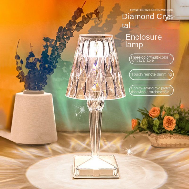 Crystal Table Lamp Dimmable Light, Usb Rechargeable Lamp For Bedroom, Small  Table Lamp For Bedroom Living Room, Decorative Night Lamp Gift For Girls