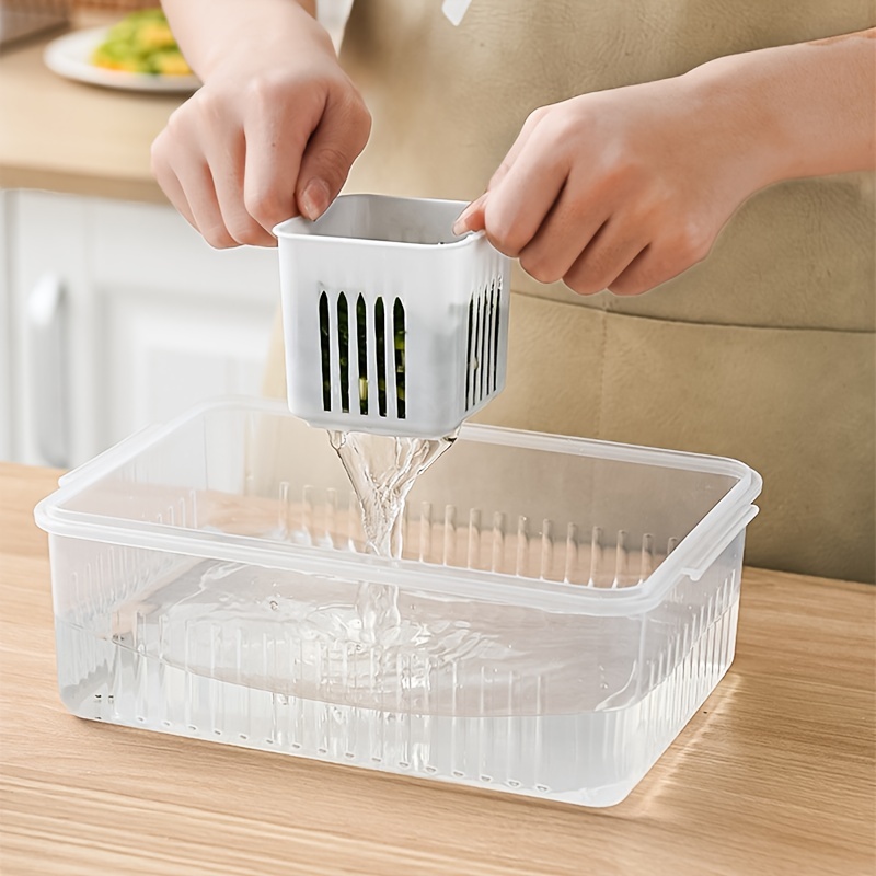 Food Storage Box Practical Food Stainless Steel Crisper Storage