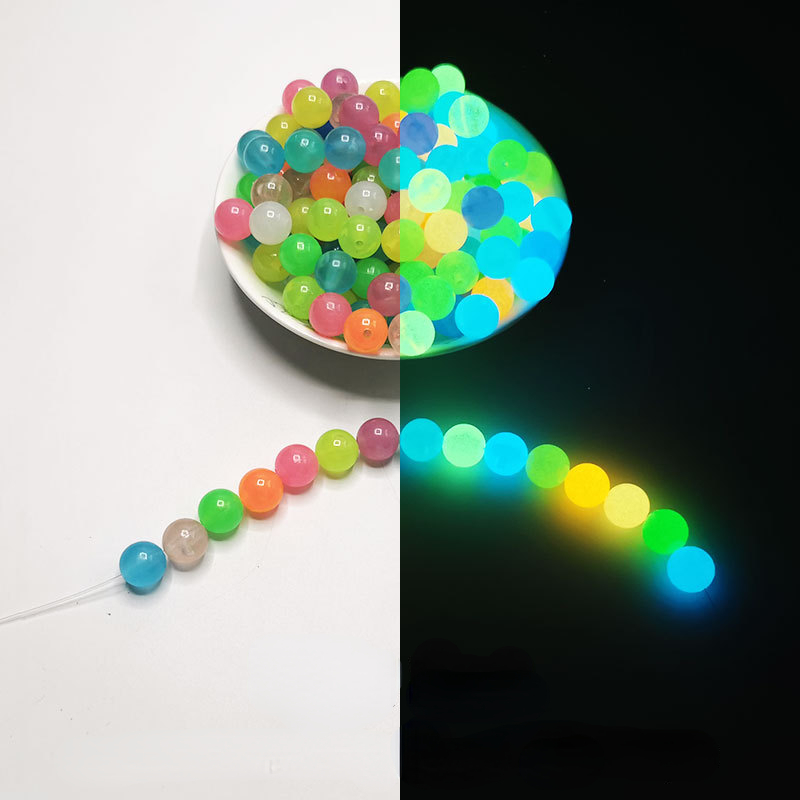 Luminous Acrylic Glow in the Dark Mix 10x5mm Smiley Face Beads - Package of  50