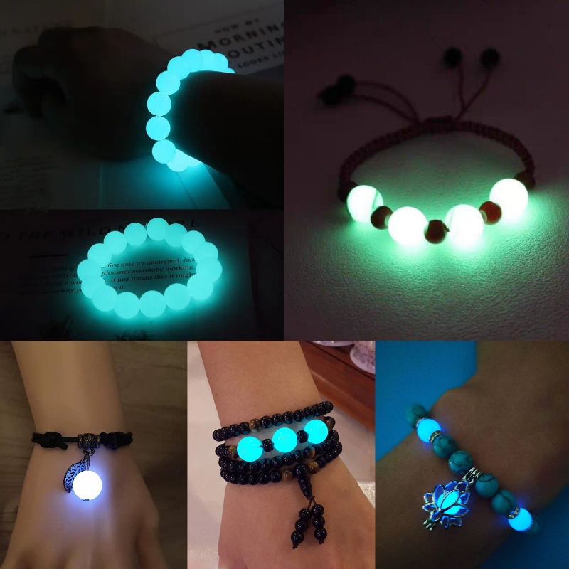 Glow in the Dark Beads 8mm Small Round Glow-in-the-dark Plastic or Acrylic  Beads 150 Pc Set 