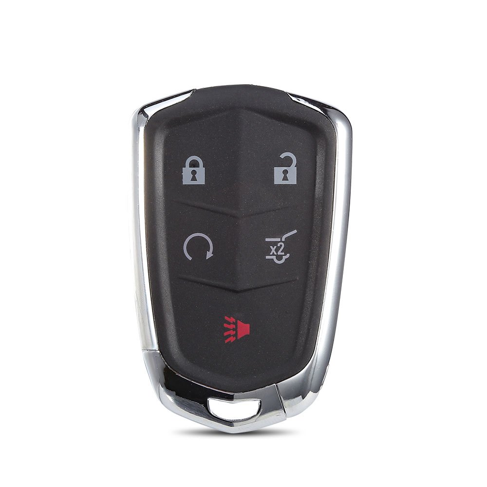 5 Bouton Télécommande Couverture avec Porte-clés pour Cadillac Escalade ESV  Noir 