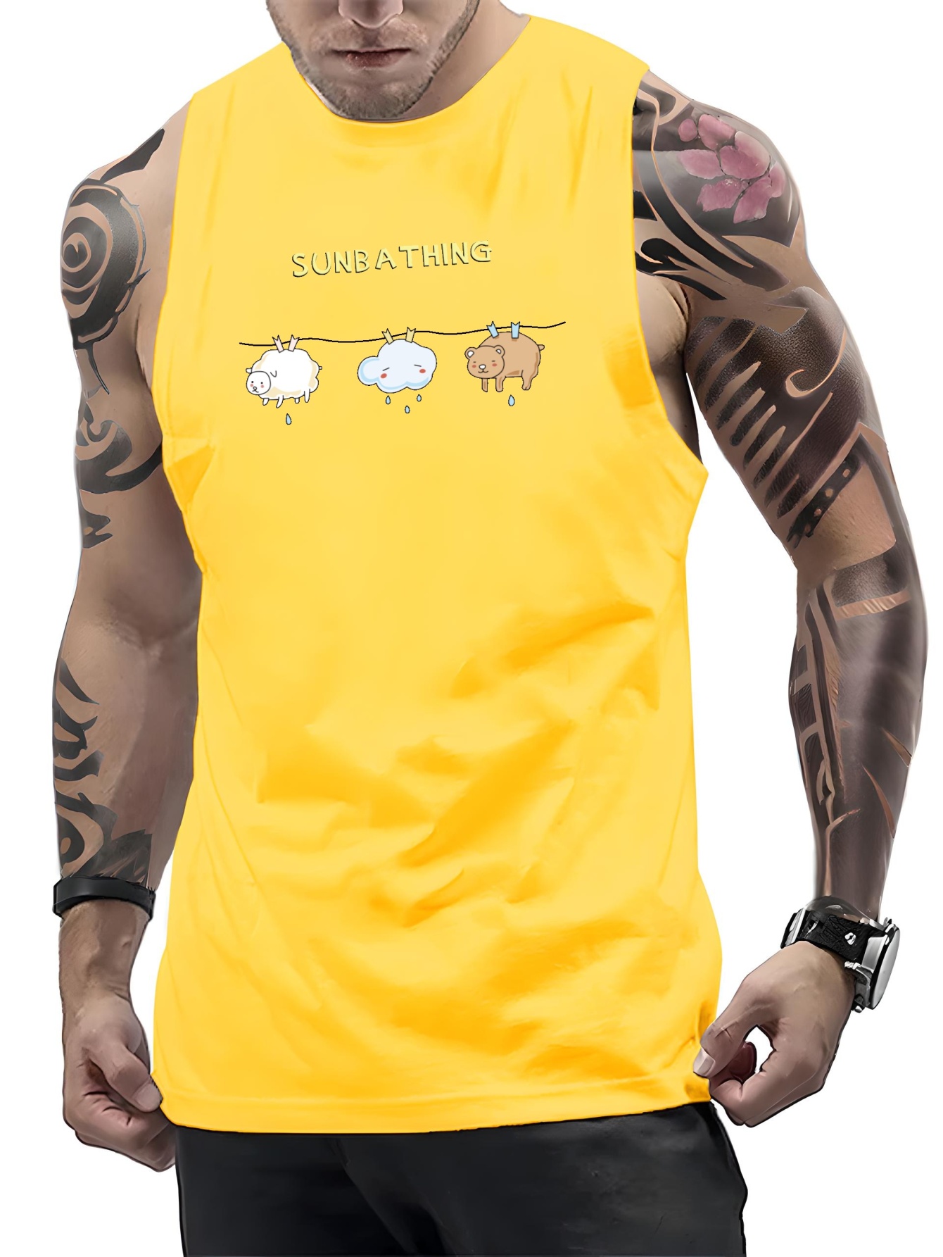 Men's A shirt Tanks Sun Print Singlet Sleeveless Tank Top - Temu