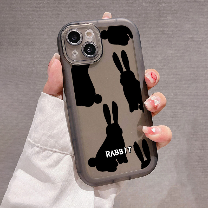 1pc phone case with black rabbit graphic anti-fall for iphone 14