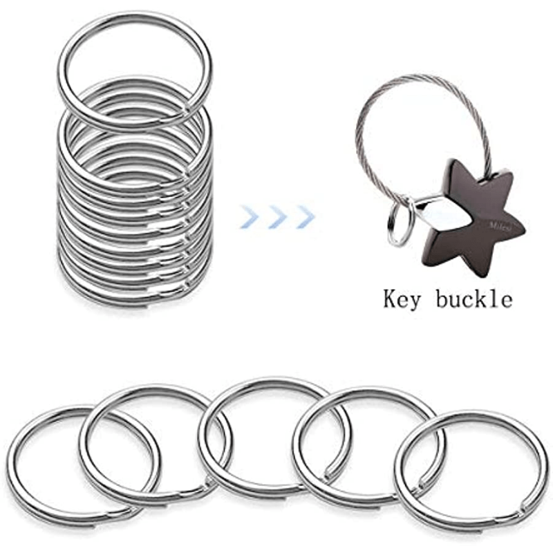 yuntop 100 Pcs Split Ring, Small Key Rings Bulk Split Keychain Rings DIY Craft Metal Keychain Connector Accessories (18mm)