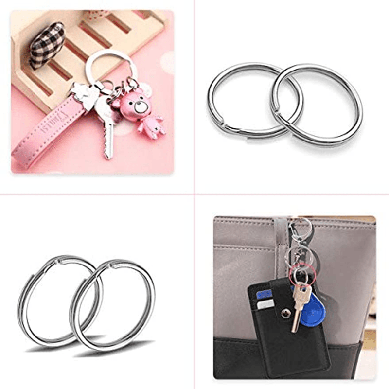 Split Keyrings With Chains Silvery Key Chains Rings - Temu