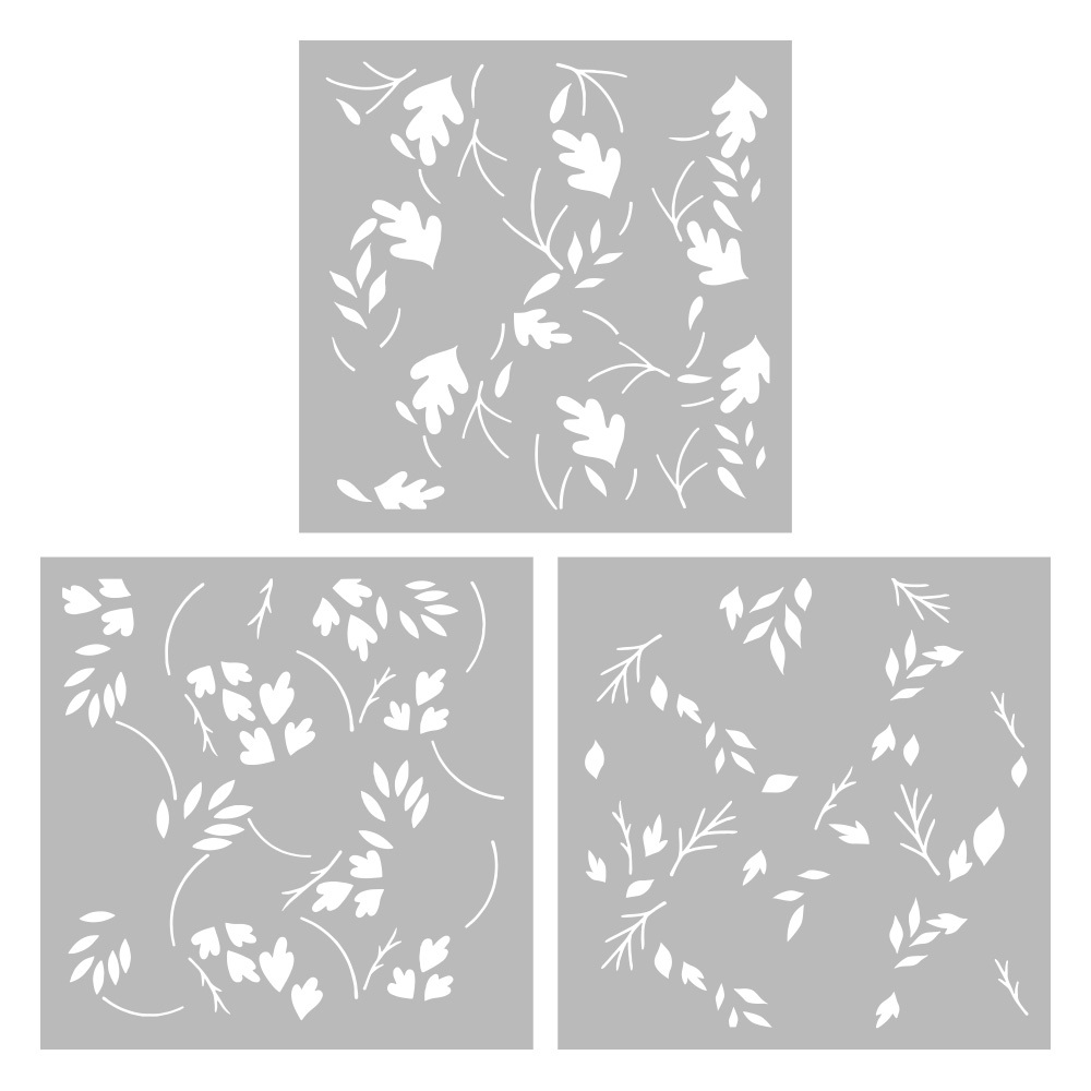 Leaf Stencils For Crafts Small Leaves And And Branches Paint Plant Stencil  For Painting On Wood Wall Card Making, Tiny Nature Vine Herb Essential Art