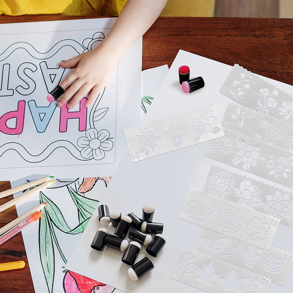 Create Stunning Art Sponge Daubers Finger Painting Tools! Temu