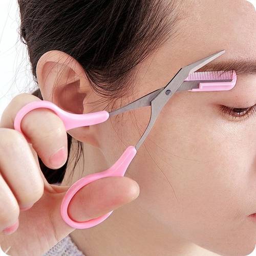 Stainless Steel Eyebrow Scissors with Comb - Mini Makeup Scissors for Safe and Easy Styling