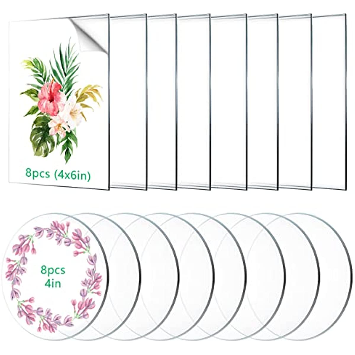 50pcs 3in Rondes En Acrylique Clair Feuilles De Circles Acrylique